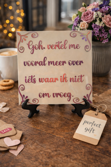 Tegeltje met tekst